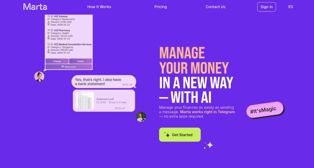 Marta — your AI financial assistant