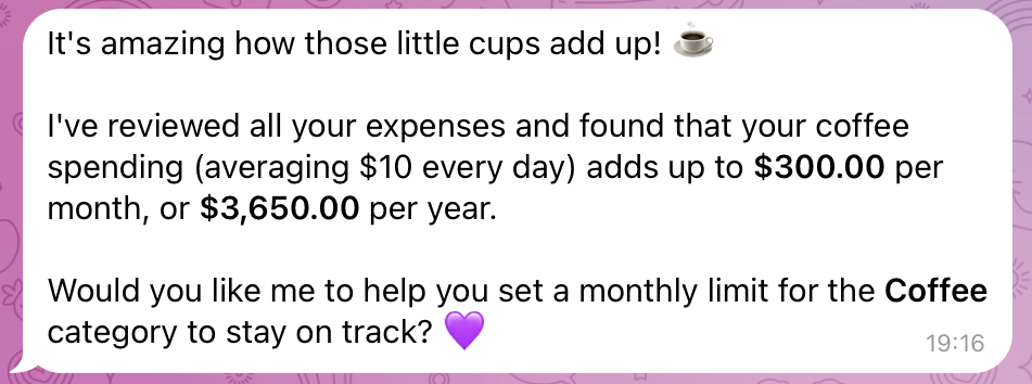 Coffee spending analytics