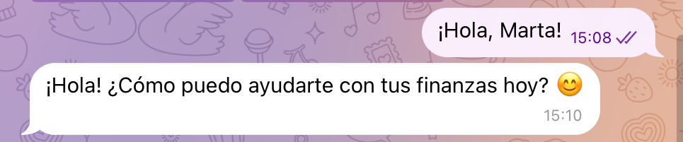 Marta message in Spanish