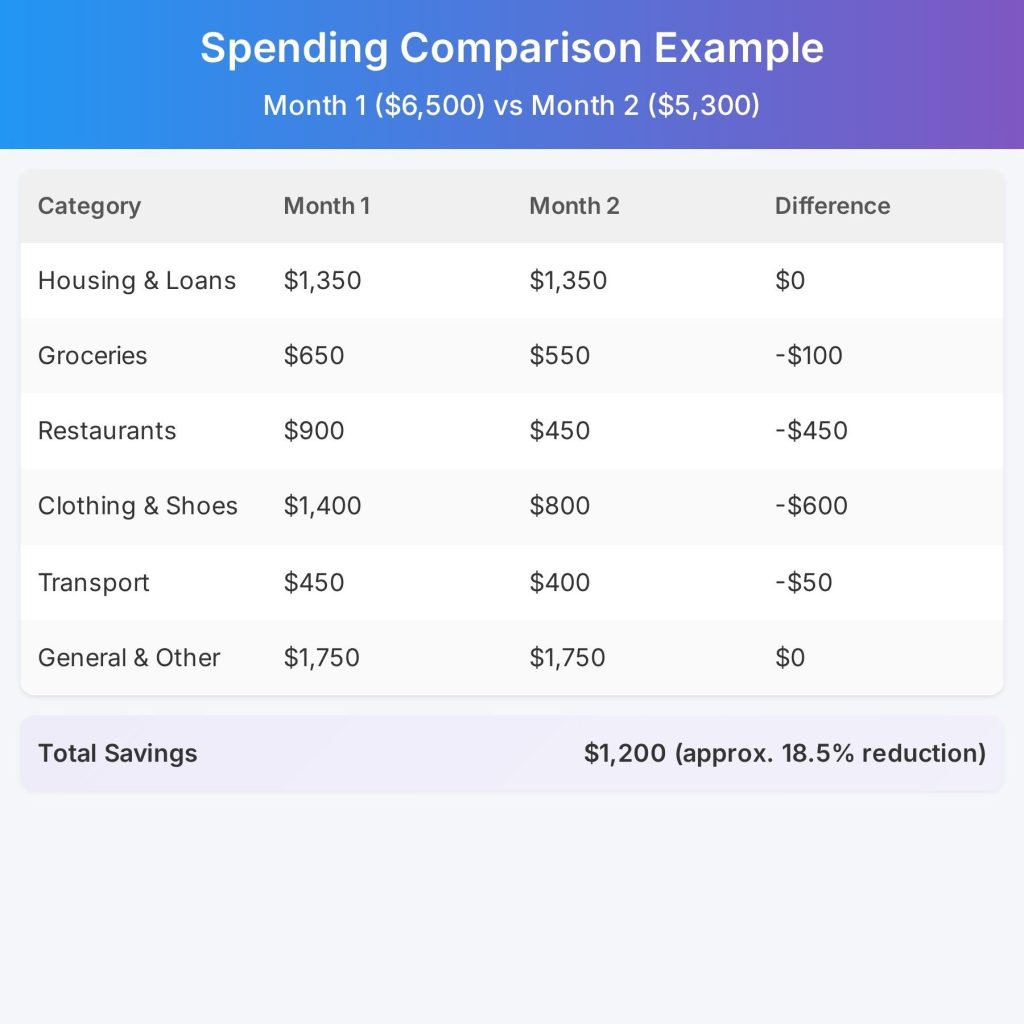 spending comparison example